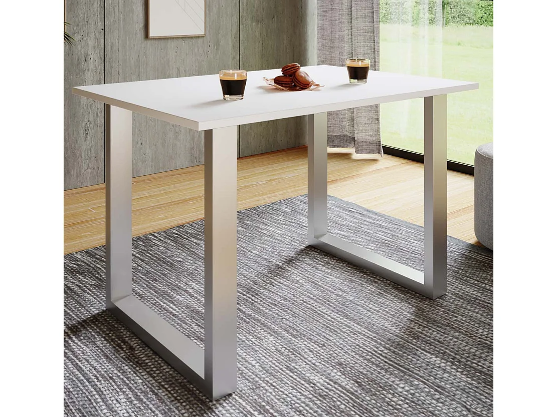 Dining table Xona Silver / White H. 76 x W. 110 x D. 80 cm