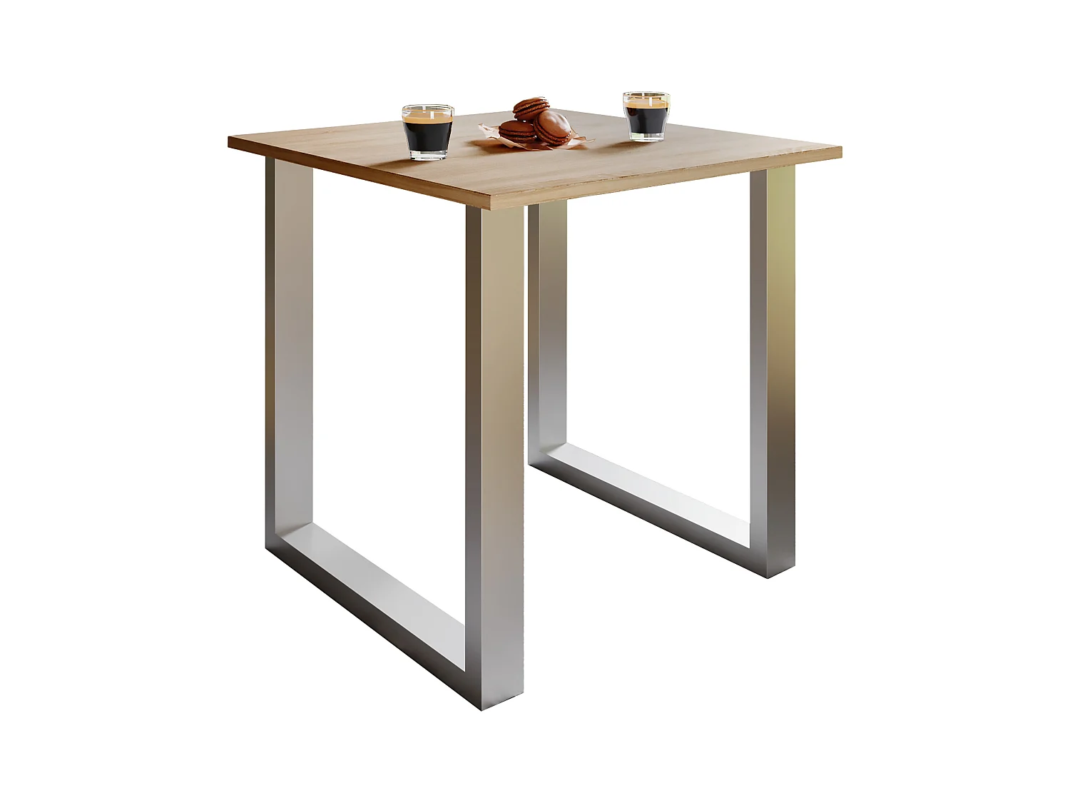 Dining table Xona Silver / Sonoma oak H. 76 x W. 80 x D. 80 cm