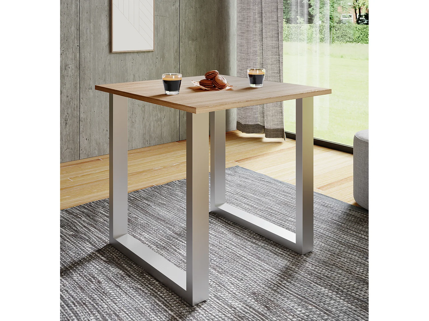 Tavolo da pranzo in legno Tavolo da cucina Xona U 80x80