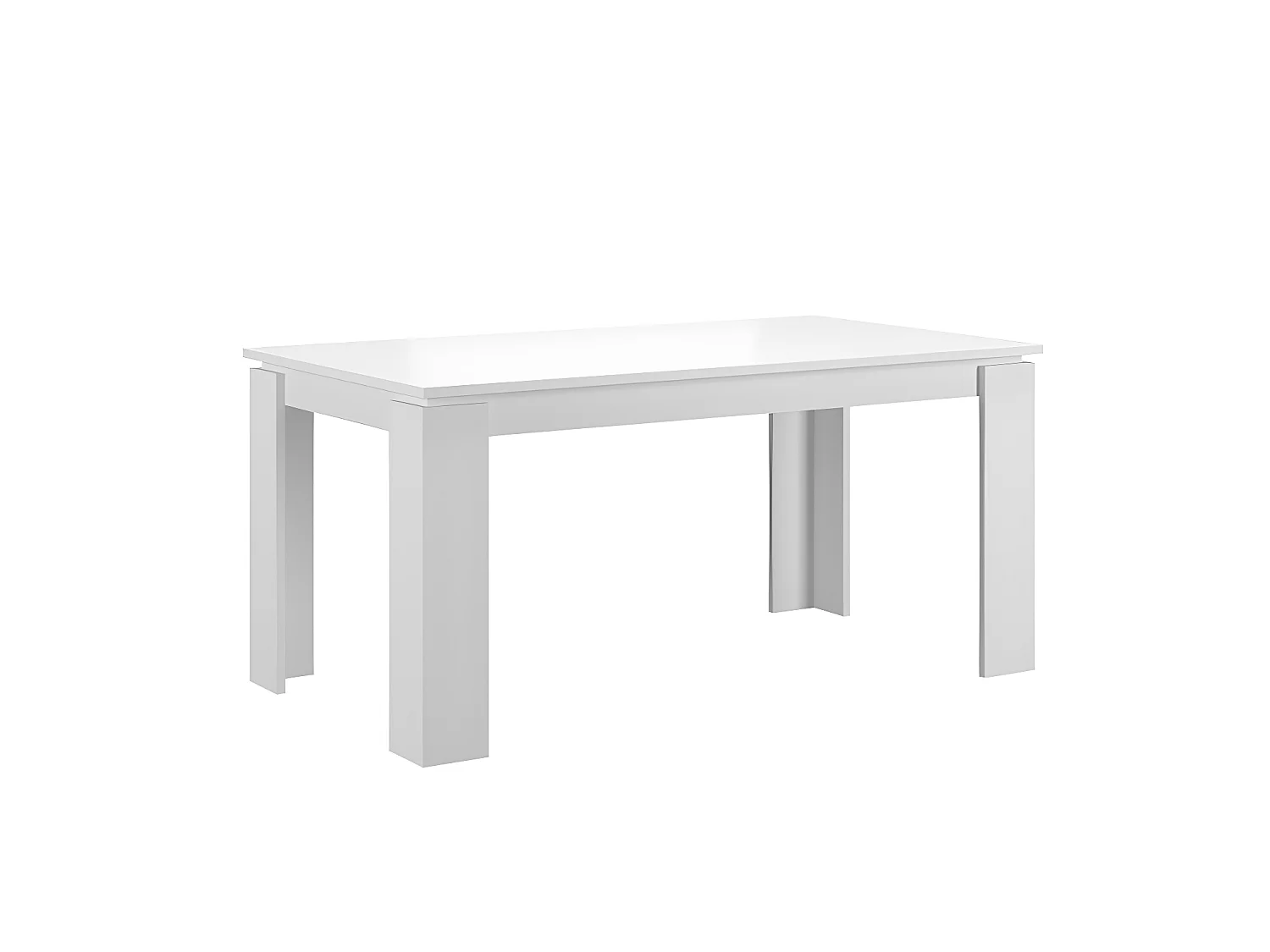 Titan table de salle à manger 160/200 cm incl. plaque supplémentaire blanche.