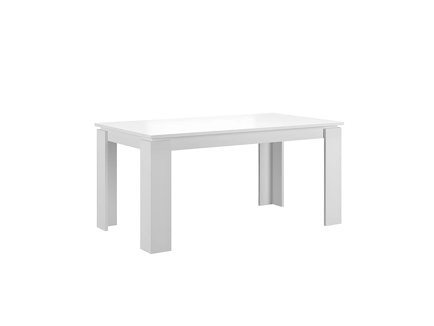Titan table de salle à manger 160/200 cm incl. plaque supplémentaire blanche.