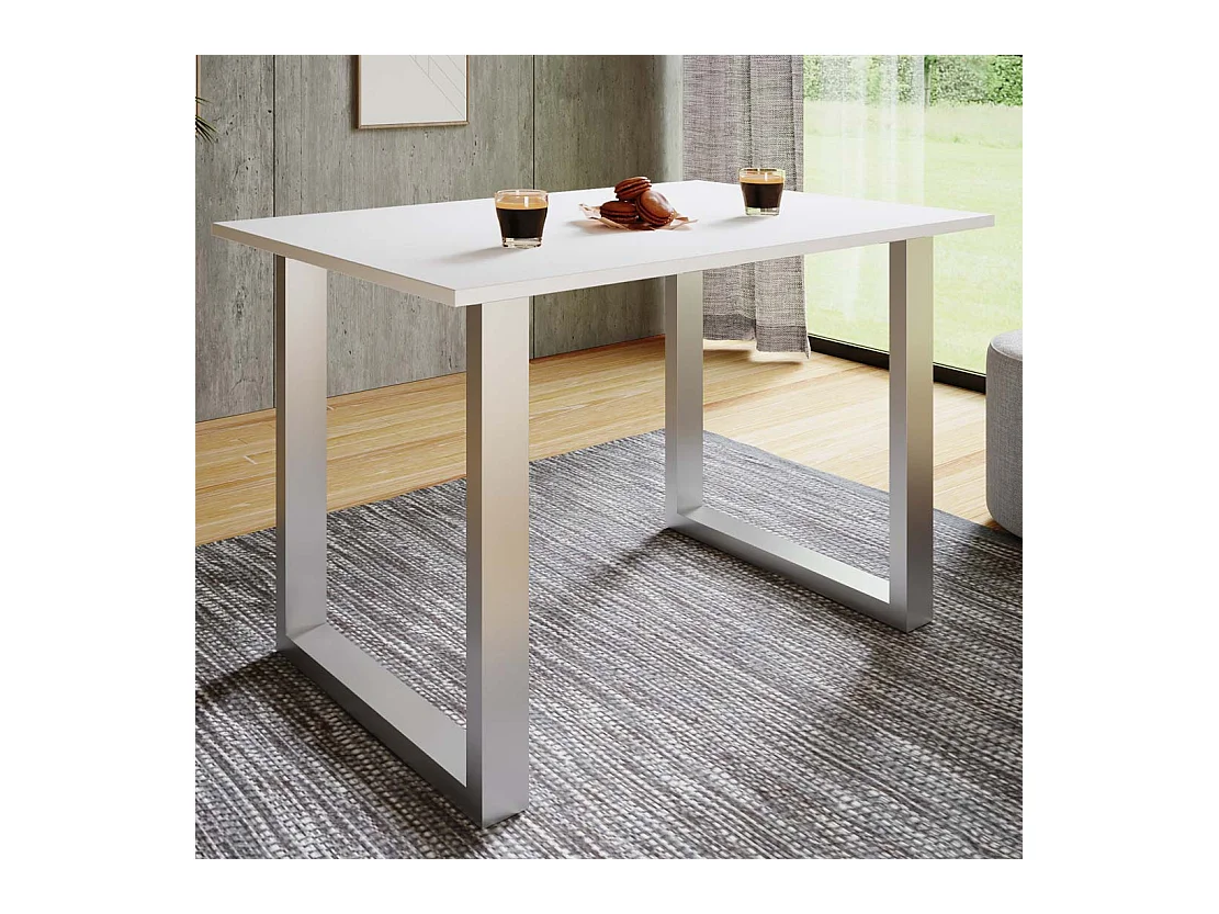 Dining table Xona Silver / White H. 76 x W. 140 x D. 50 cm