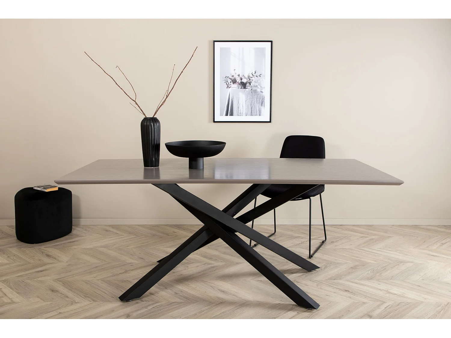 Pippi Table de salle à manger 90x180cm, gris.