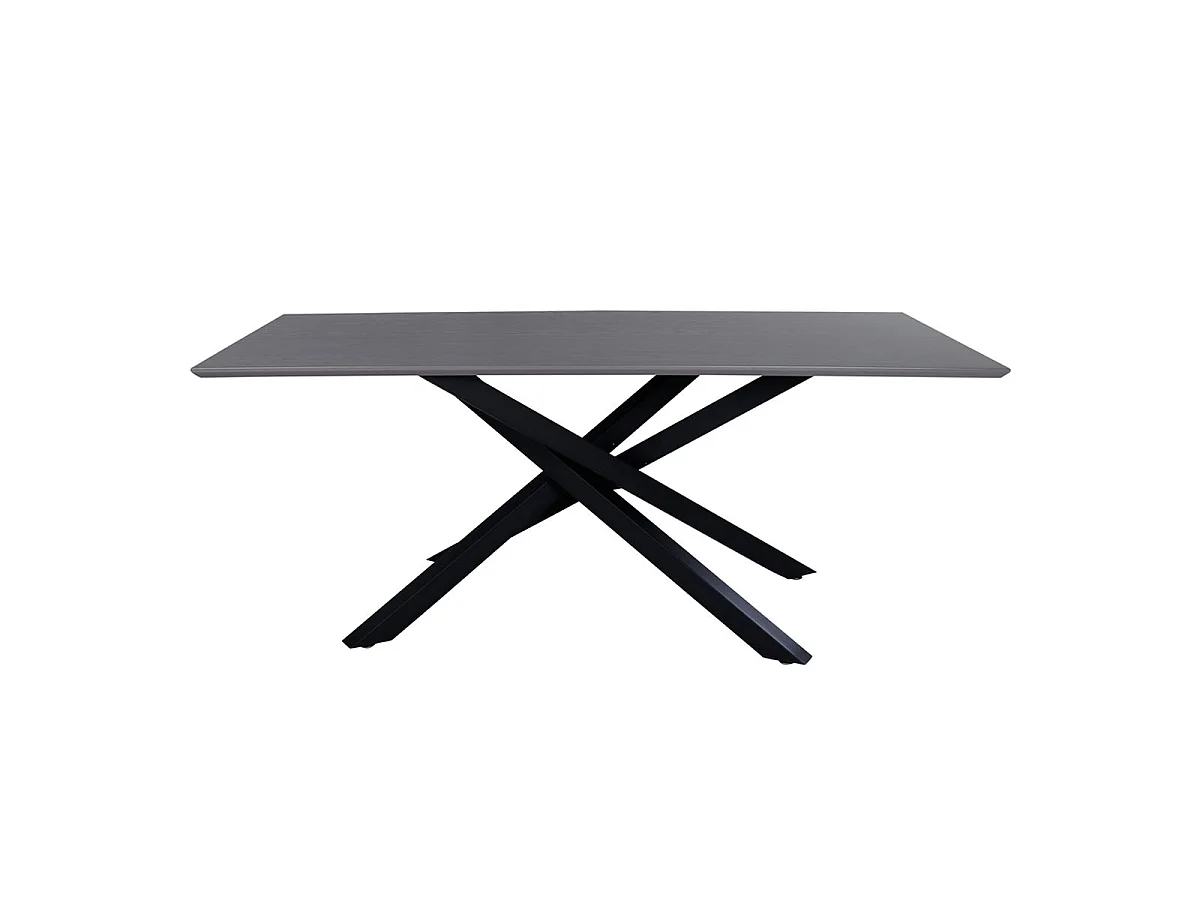 Table à Manger "Piazza" 180cm Gris & Noir