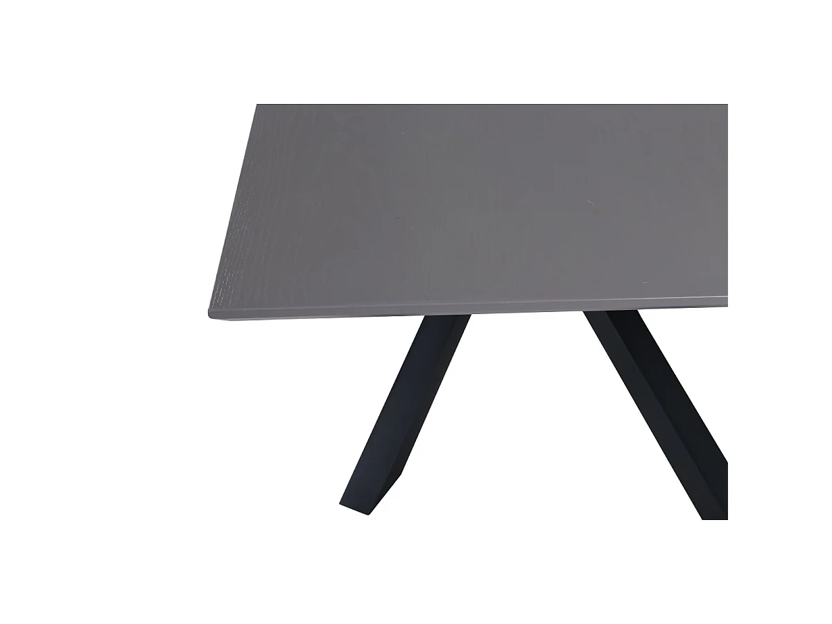 Table à Manger "Piazza" 180cm Gris & Noir