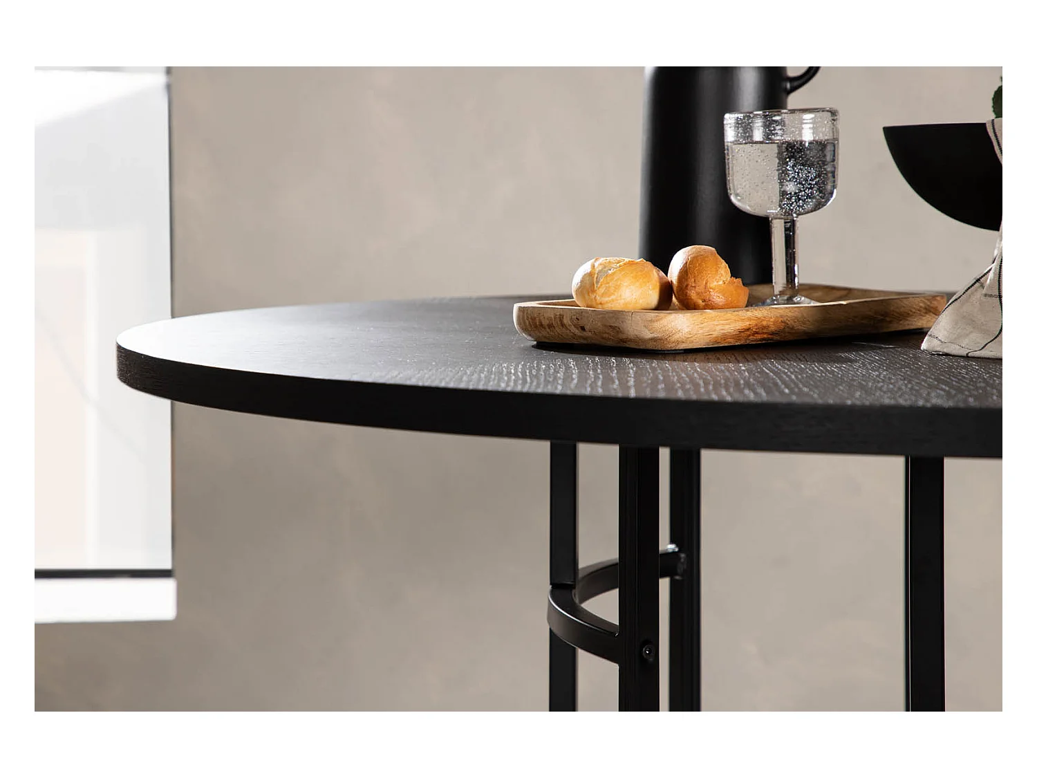 Table à Manger Ronde "Copenhagen" 115cm Noir