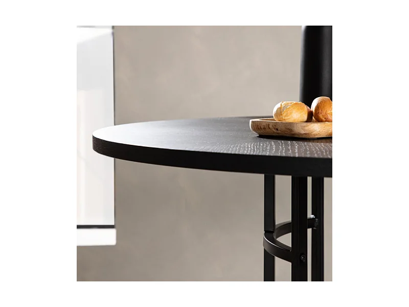 Table à Manger Ronde "Copenhagen" 115cm Noir
