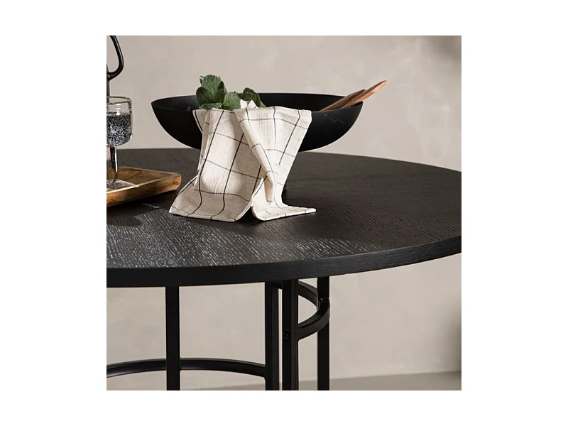 Table à Manger Ronde "Copenhagen" 115cm Noir