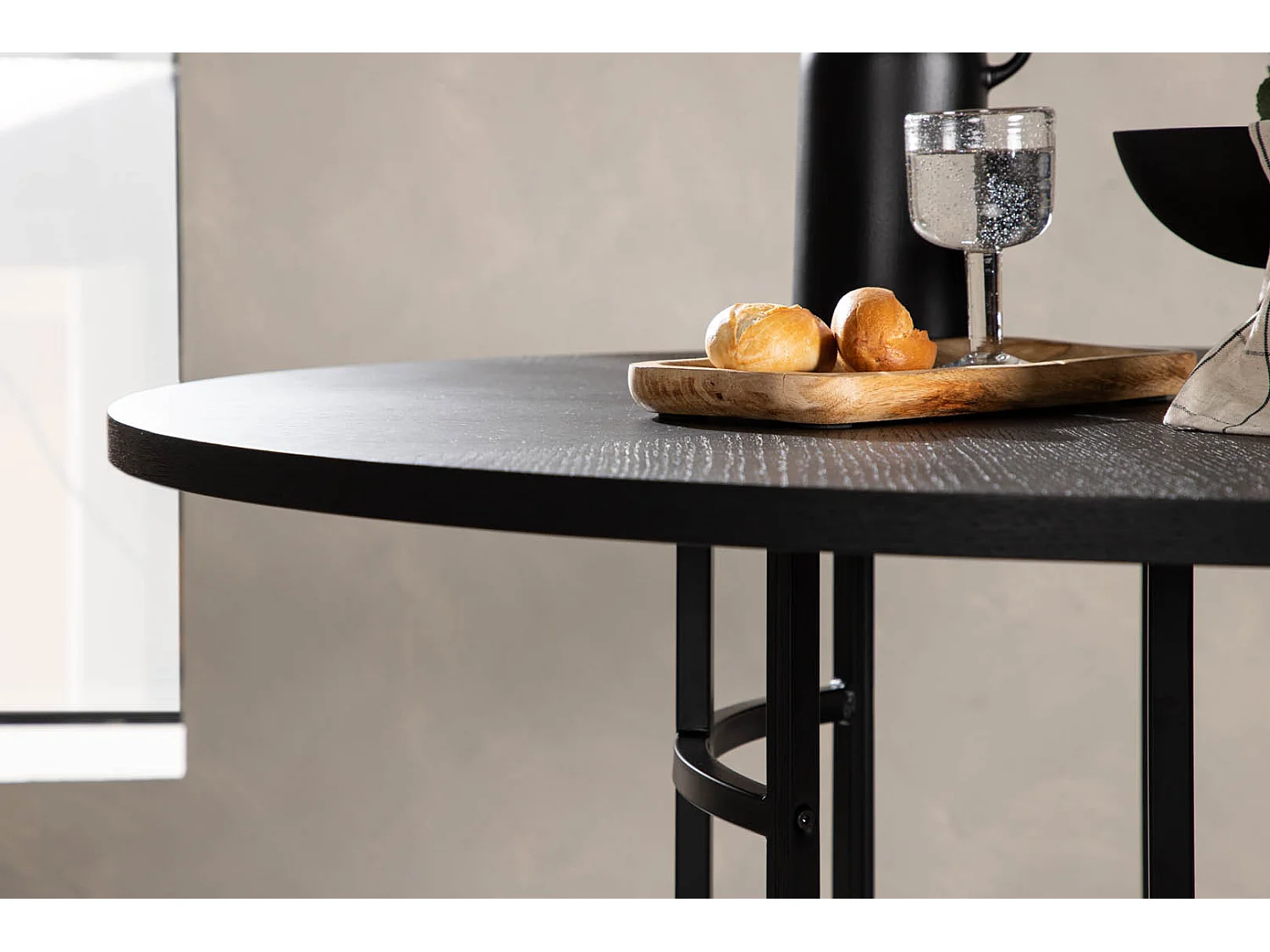 Table à Manger Ronde "Copenhagen" 115cm Noir