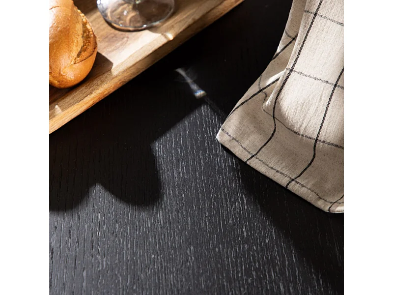 Table à Manger Ronde "Copenhagen" 115cm Noir