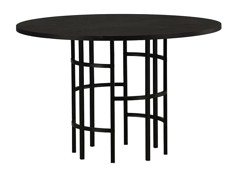 Table à Manger Ronde "Copenhagen" 115cm Noir