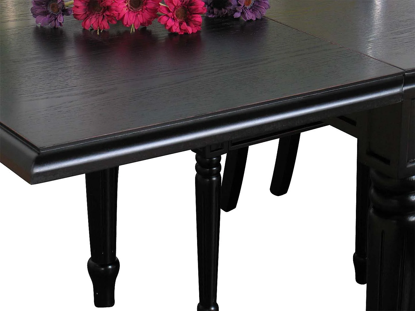 Eetkamertafel Mozart barok tafel zwart incl. 2 aansteekplaten.