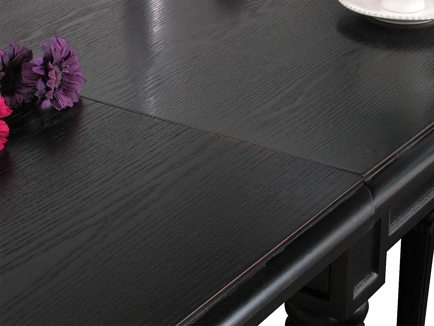 Eetkamertafel Mozart barok tafel zwart incl. 2 aansteekplaten.