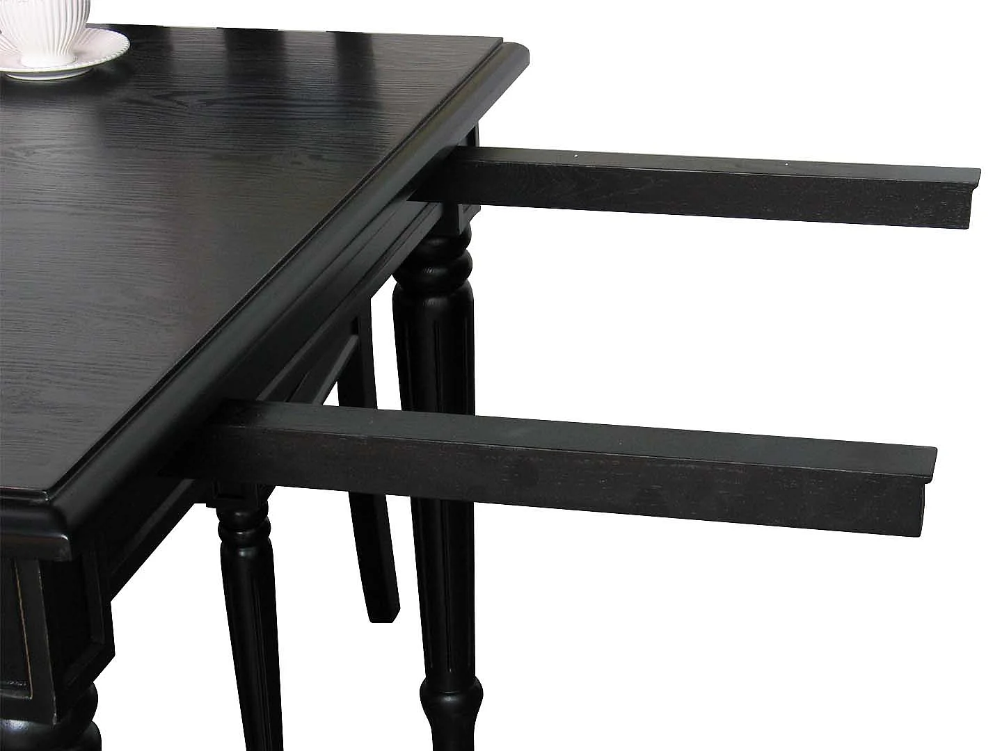 Eetkamertafel Mozart barok tafel zwart incl. 2 aansteekplaten.