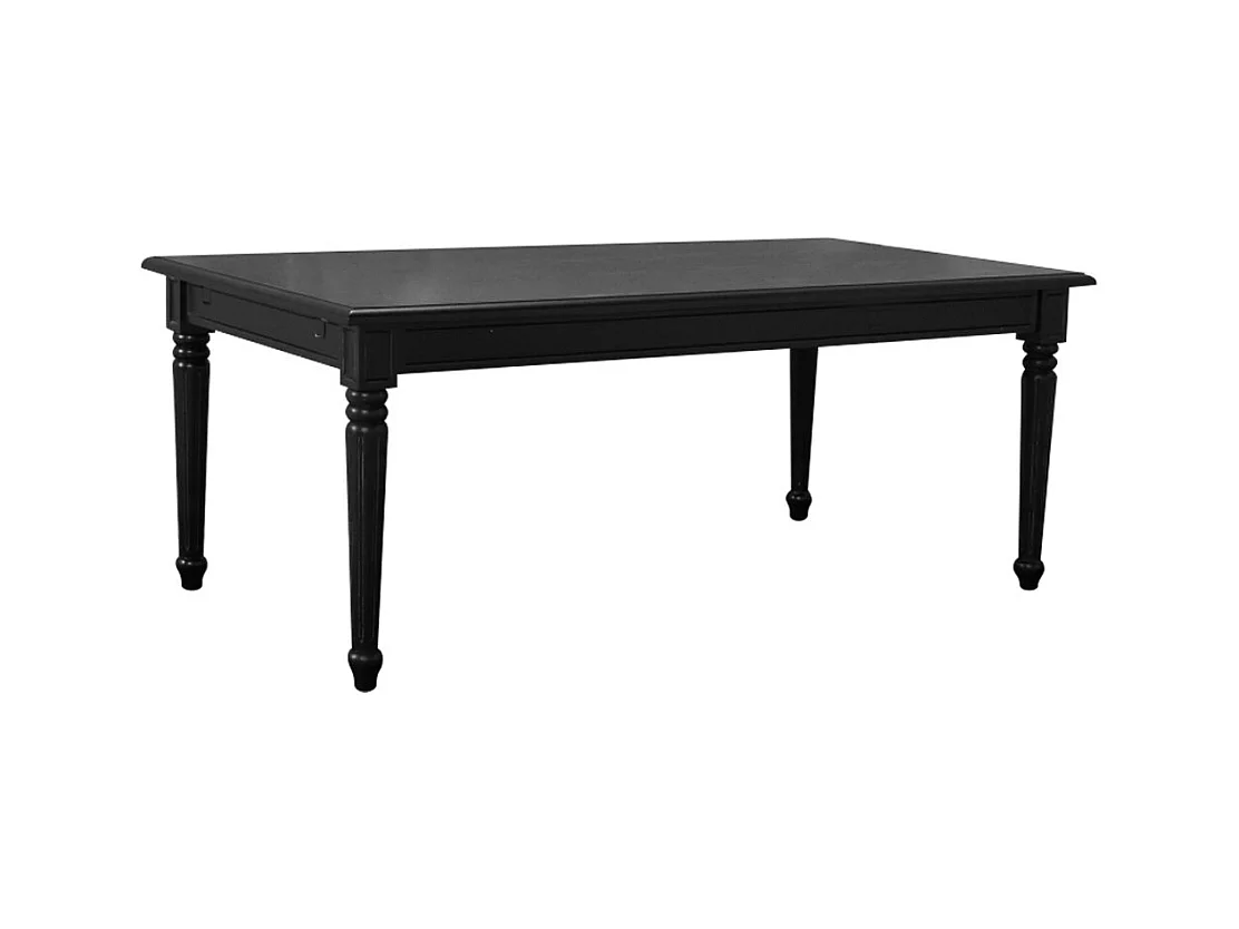 Amaretta Table de salle à manger 100x180/280, 2 extensions inclues, noir, vintage.