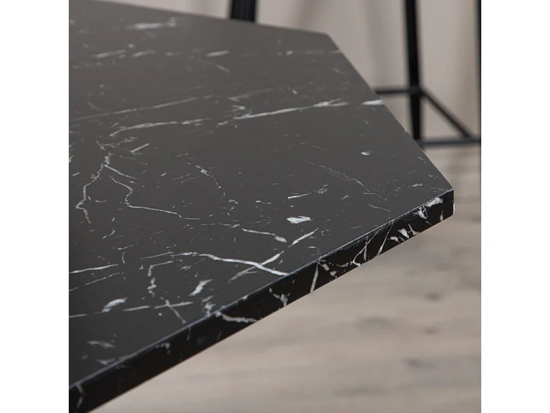 Marbs Esstisch Ø110cm schwarze Marmoroptik.