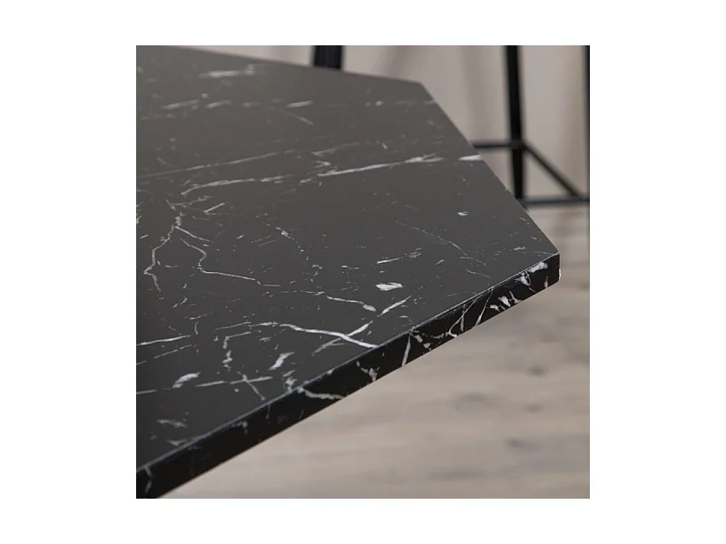 Table à Manger Octogonale "Marbs" 110cm Noir