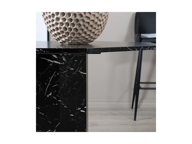 Table à Manger Octogonale "Marbs" 110cm Noir