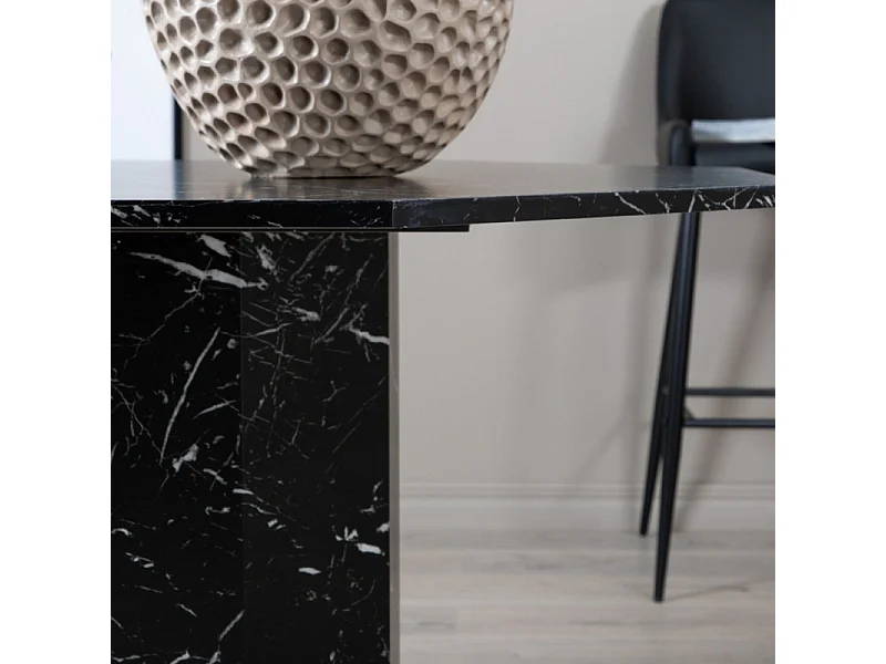 Table à Manger Octogonale "Marbs" 110cm Noir