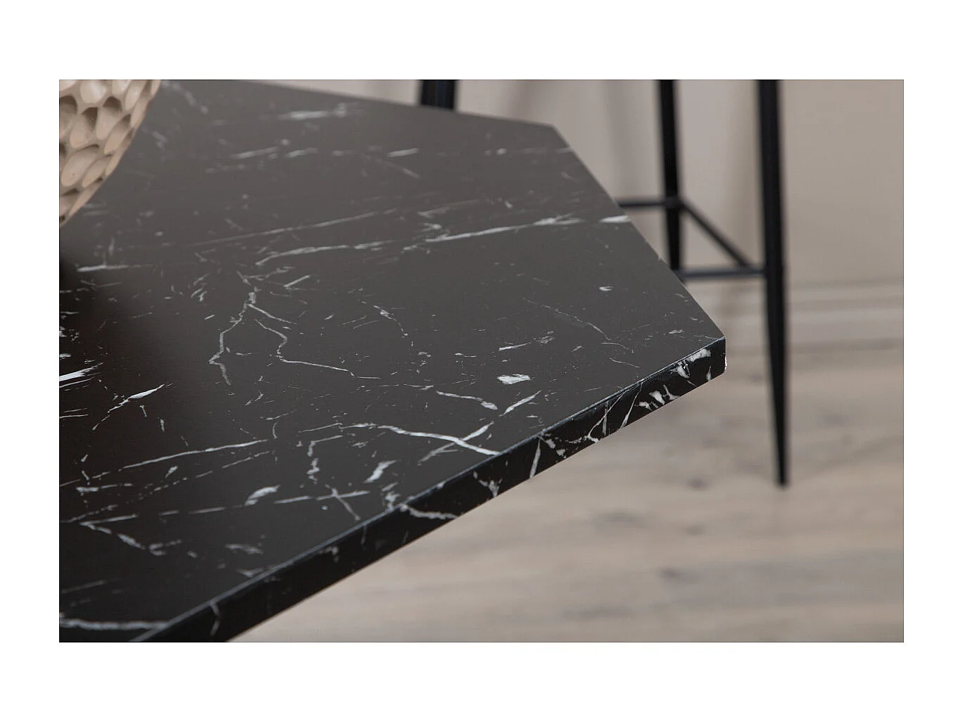 Table à Manger Octogonale "Marbs" 110cm Noir