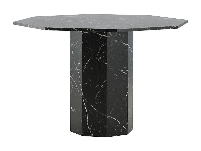 Table à Manger Octogonale "Marbs" 110cm Noir