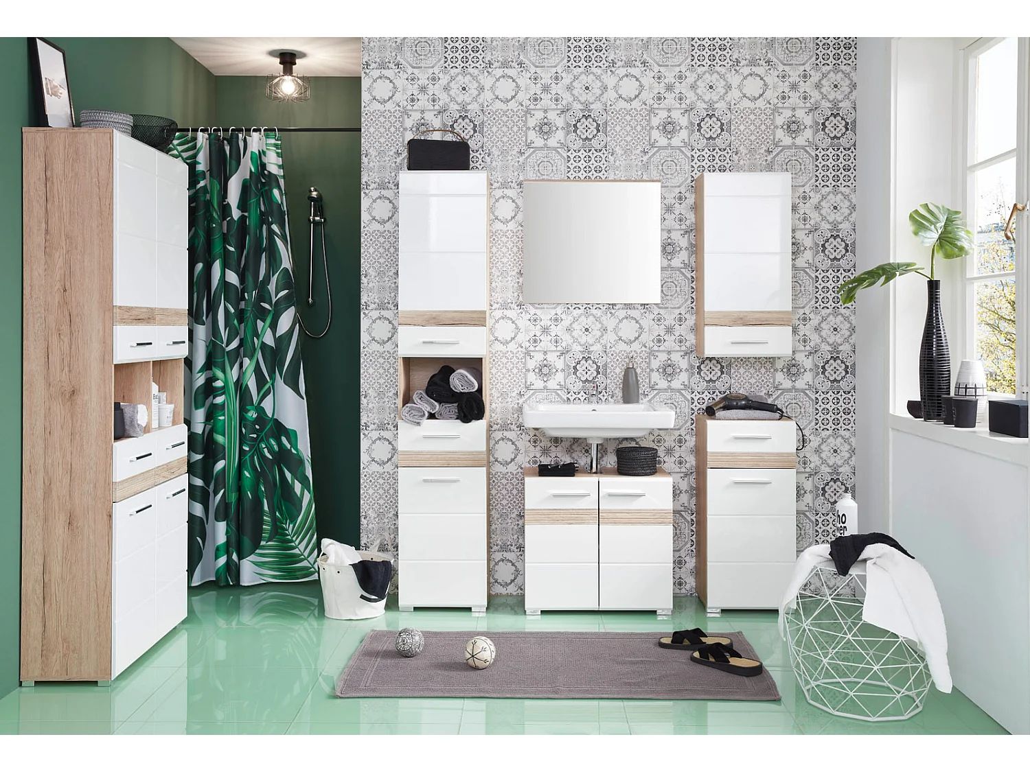 SetOne Miroir de salle de bain, argent fumé, miroir en verre.