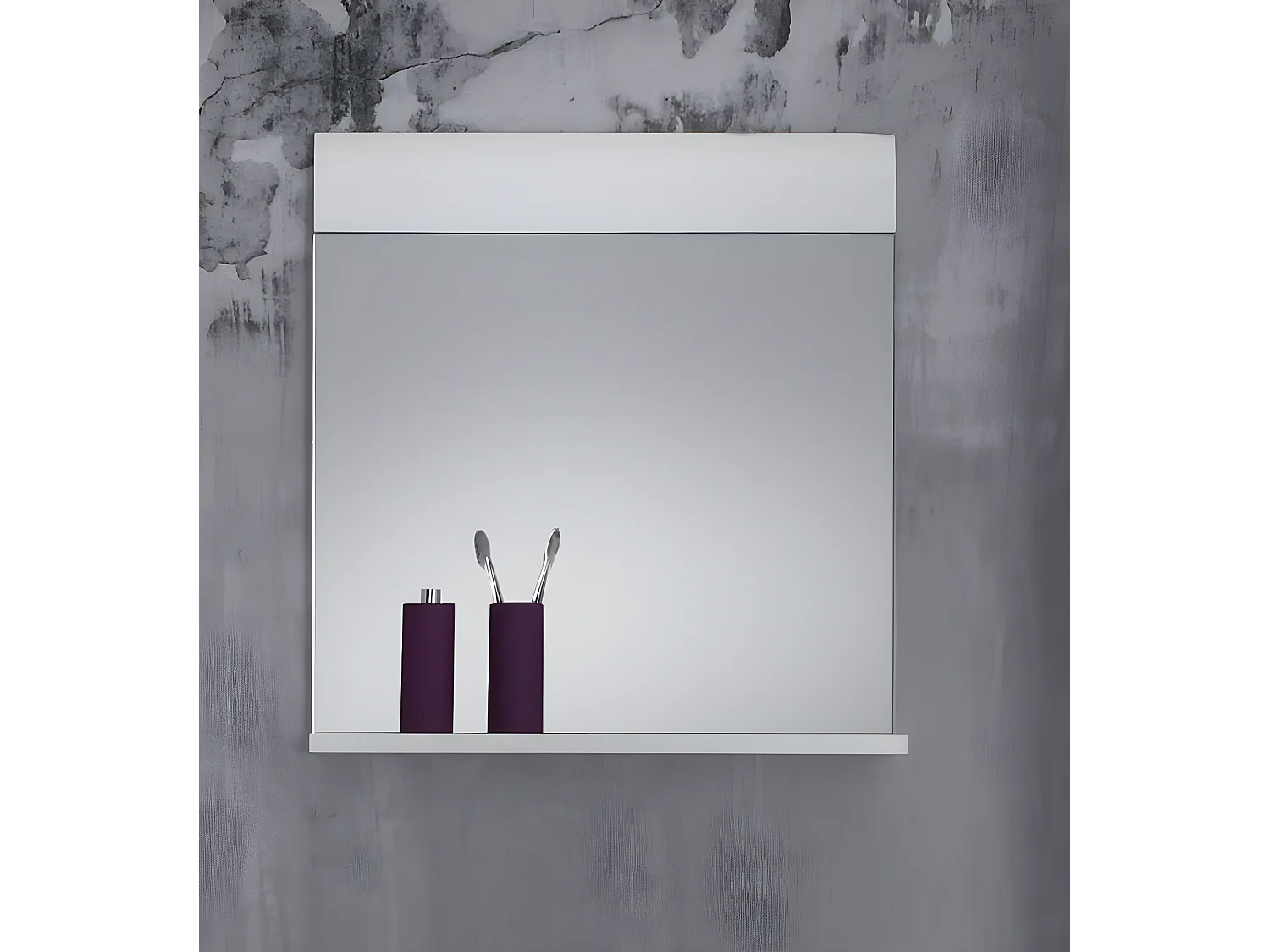 SkinGloss Miroir de bain, blanc, blanc brillant.