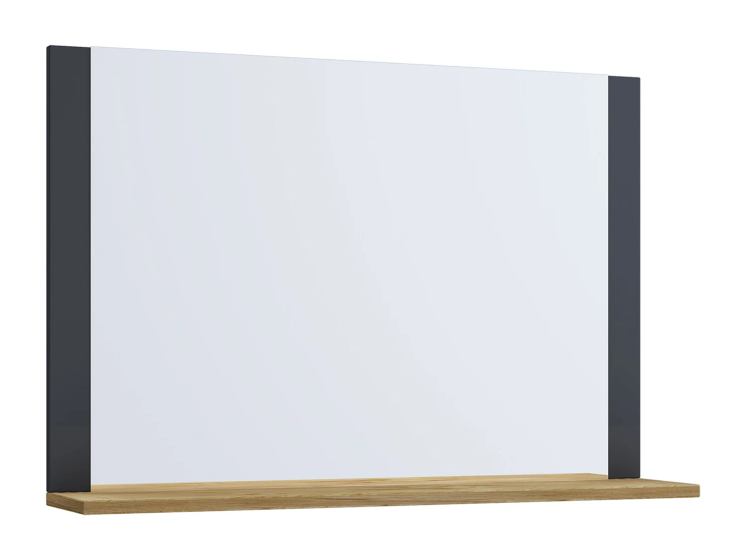 VCM miroir de salle de bain miroir mural miroir suspendu salle de bain miroir Lendas étagère (anthracite / chêne miel|80)