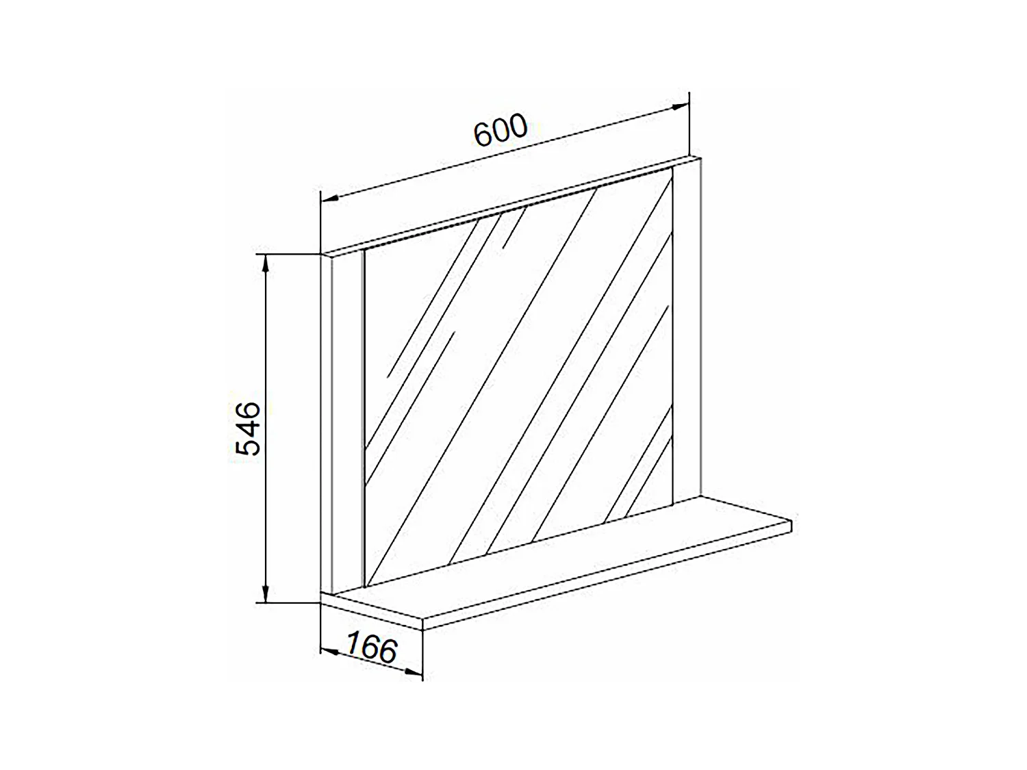Badspiegel Wandspiegel Bad Ablage Lendas 55x60 cm