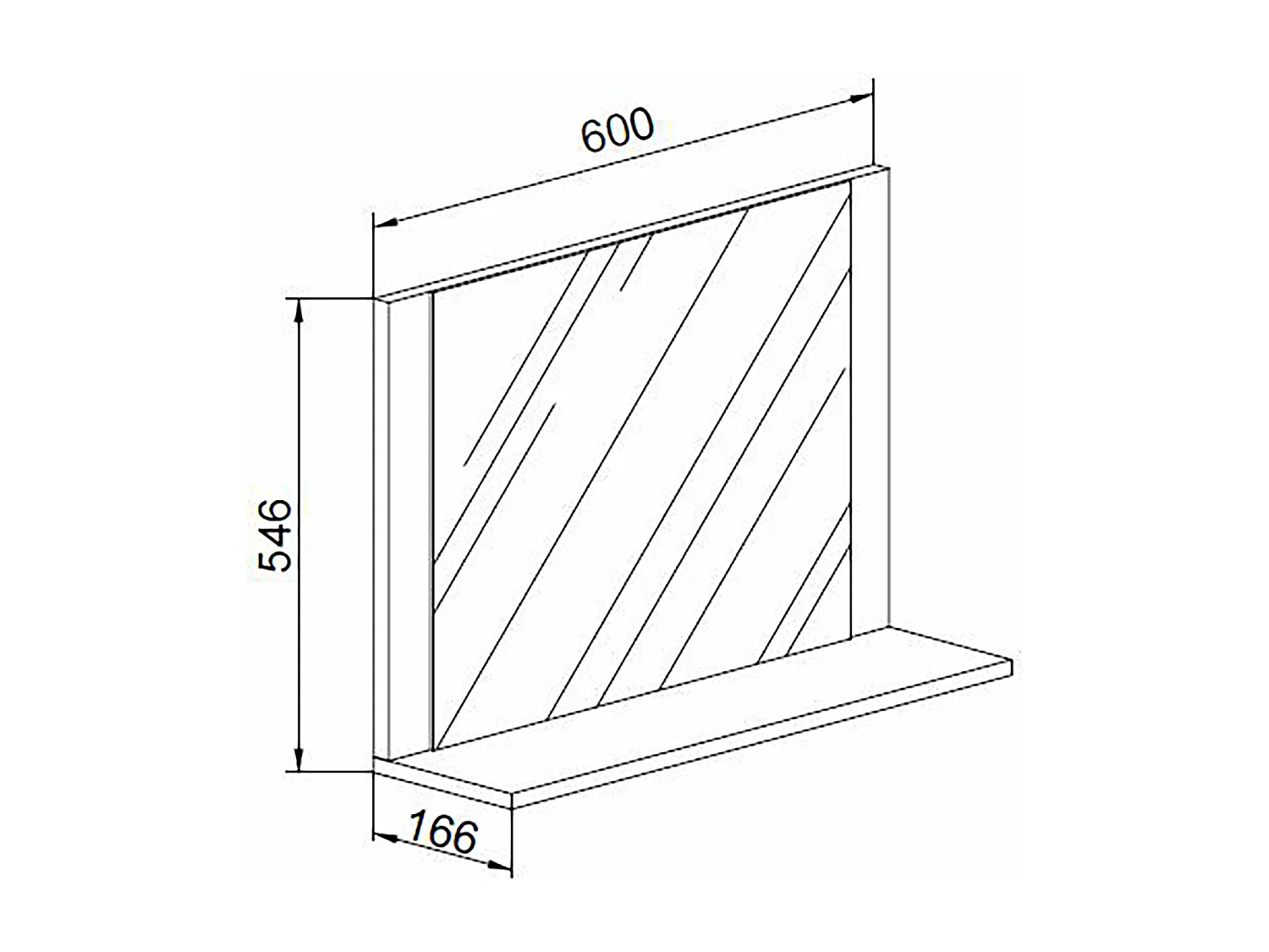 Badspiegel Wandspiegel Bad Ablage Lendas 55x60 cm