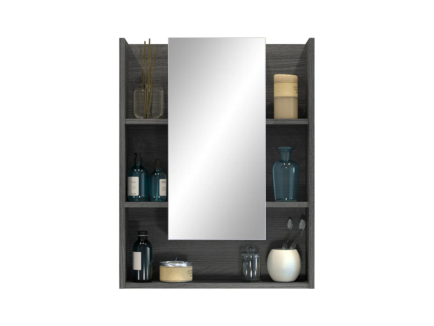 Armoire murale gris mat avec miroir Daisy 60cm