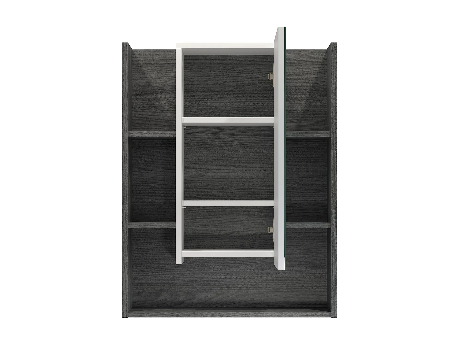 Matgrijze wandkast met Daisy spiegel 60 cm