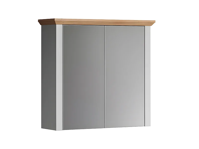 Landside armoir de salle de bain avec miroir 2 portes, gris.