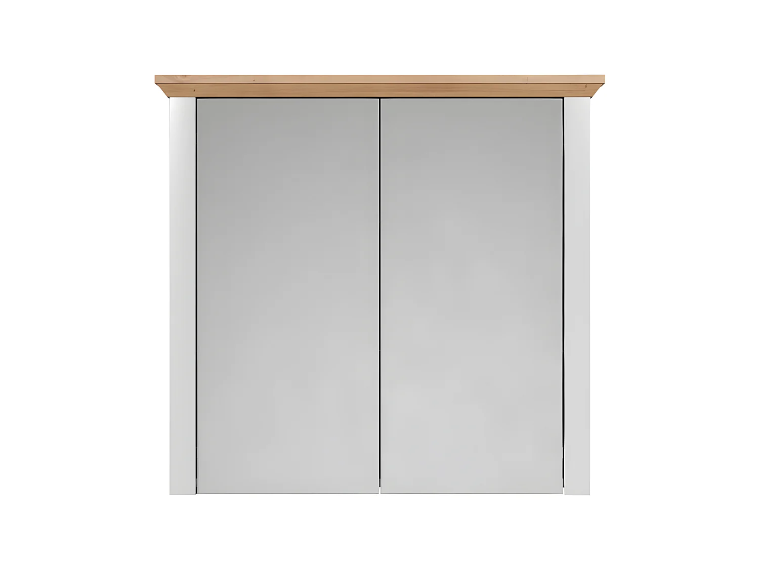 Landside armoir de salle de bain avec miroir 2 portes, gris.