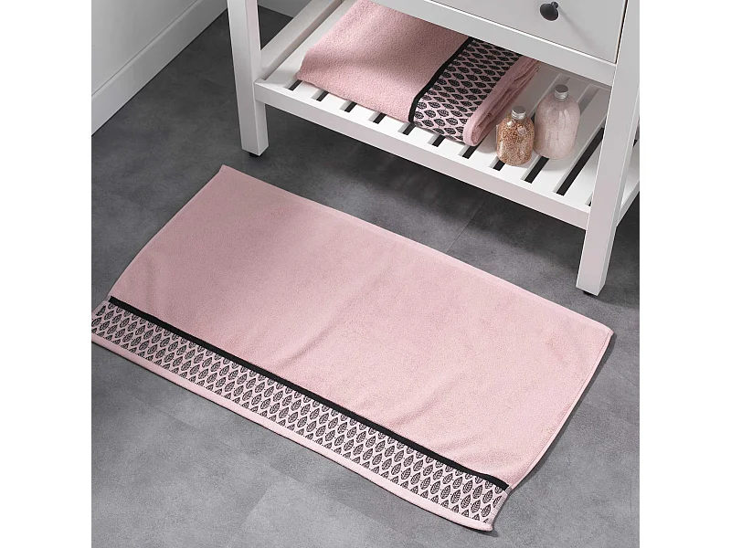 Tapis de Bain Imprimé "Botanica" 50x85cm Rose