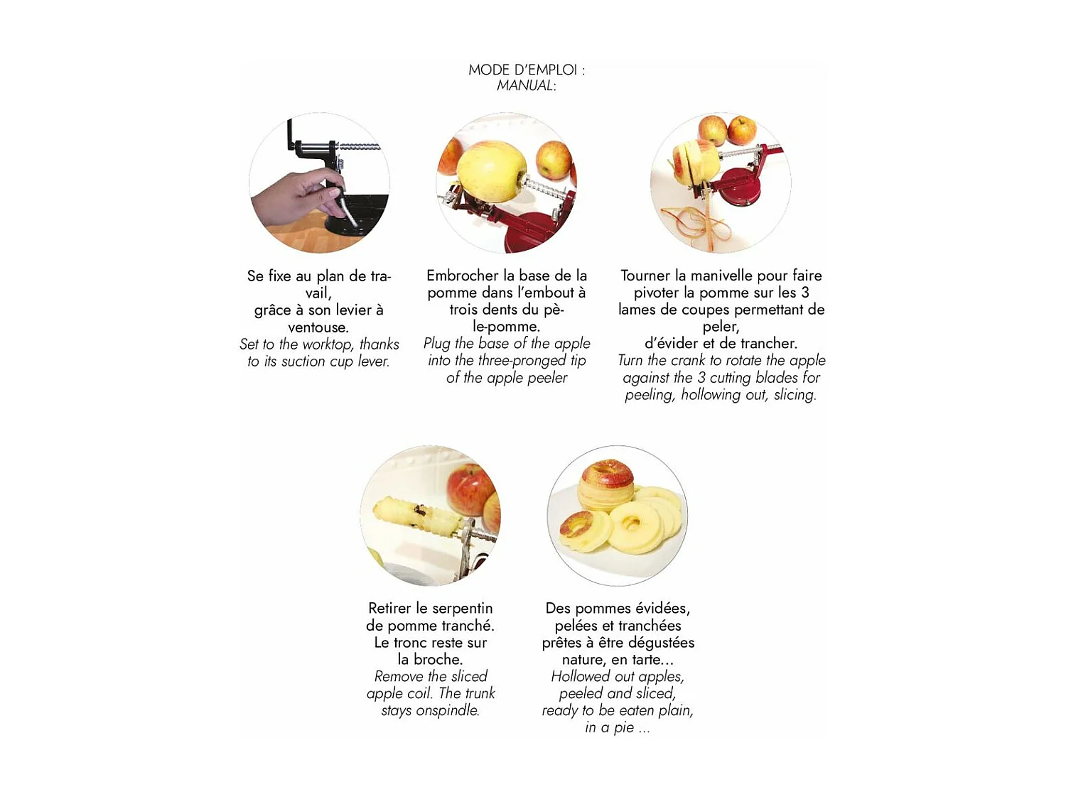 Pèle pomme en métal Bordeaux