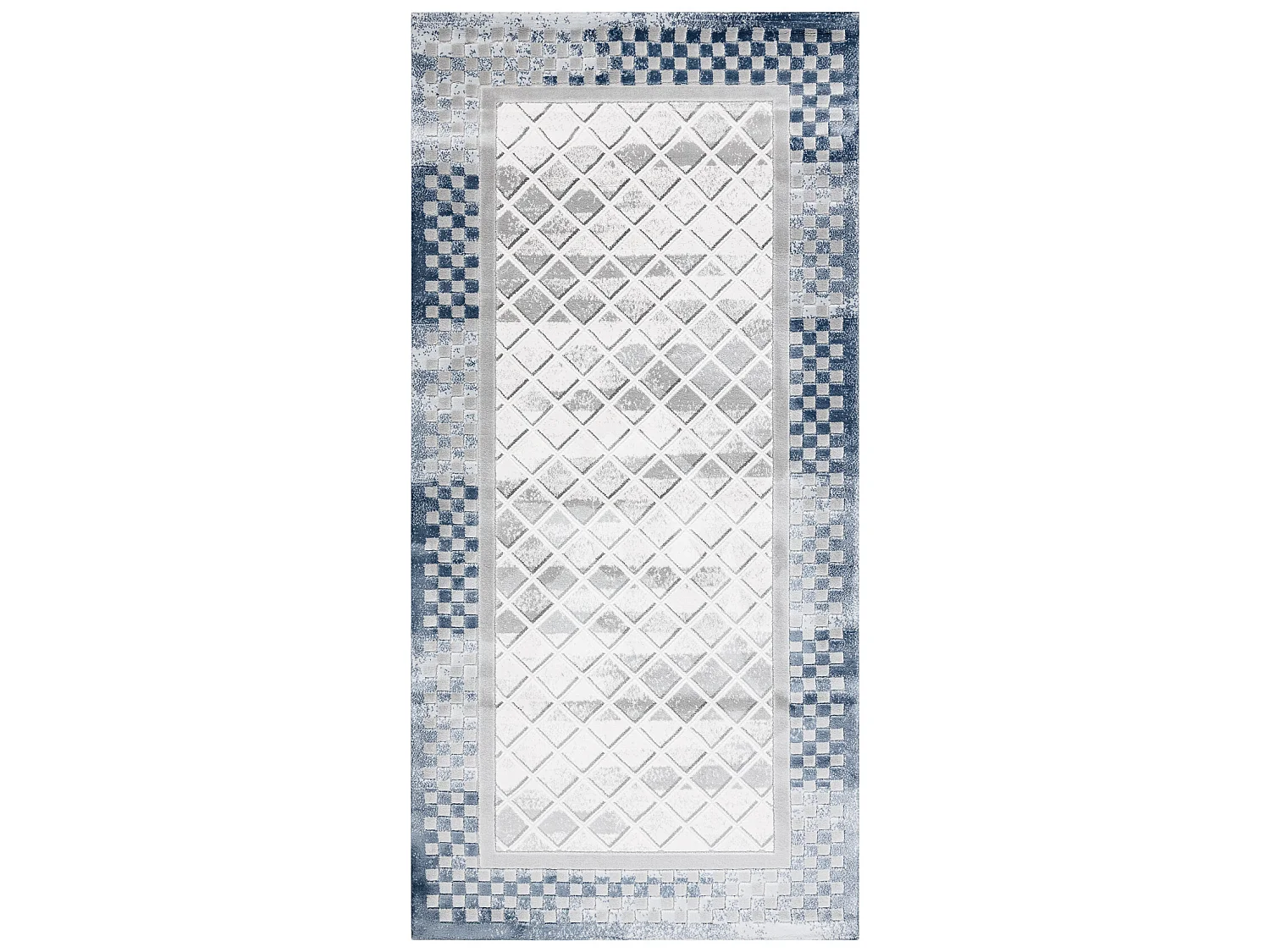 Tapis ACRYLIQUE VALS 103 Géométrique, cadre spatial 3D gris / ivoire 80x100 cm