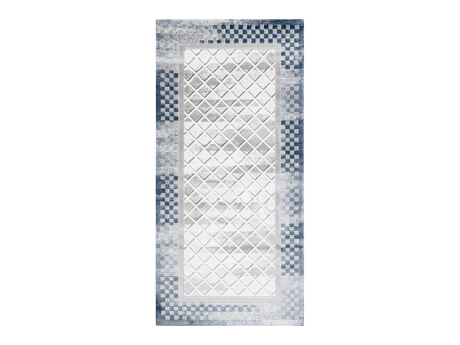 Tapijt ACRYL VALS 103 Geometrisch, kader ruimtelijk 3D grijskleuring / 80x100 cm