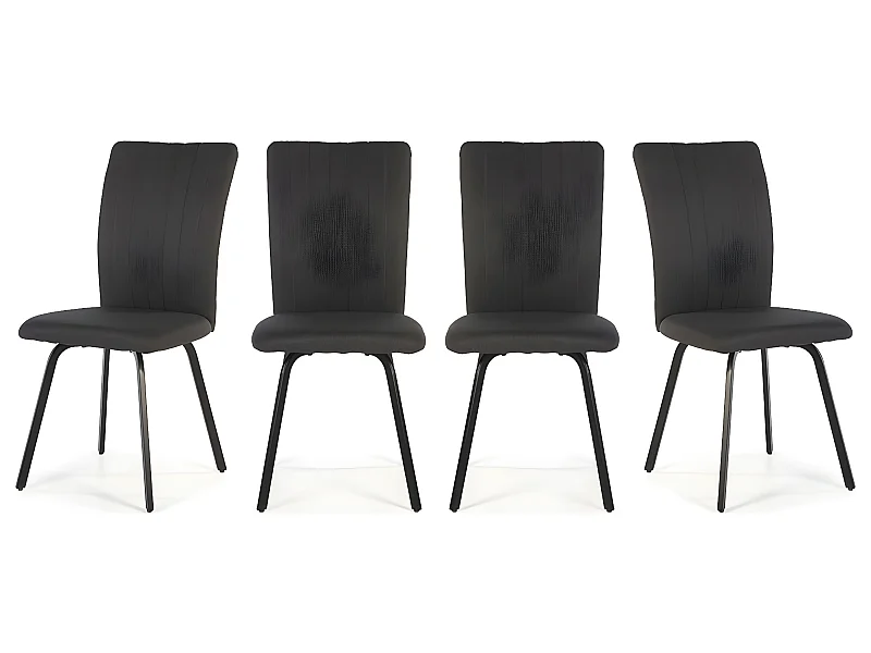 Lot de 4 chaises en tissu gris foncé - Lonni