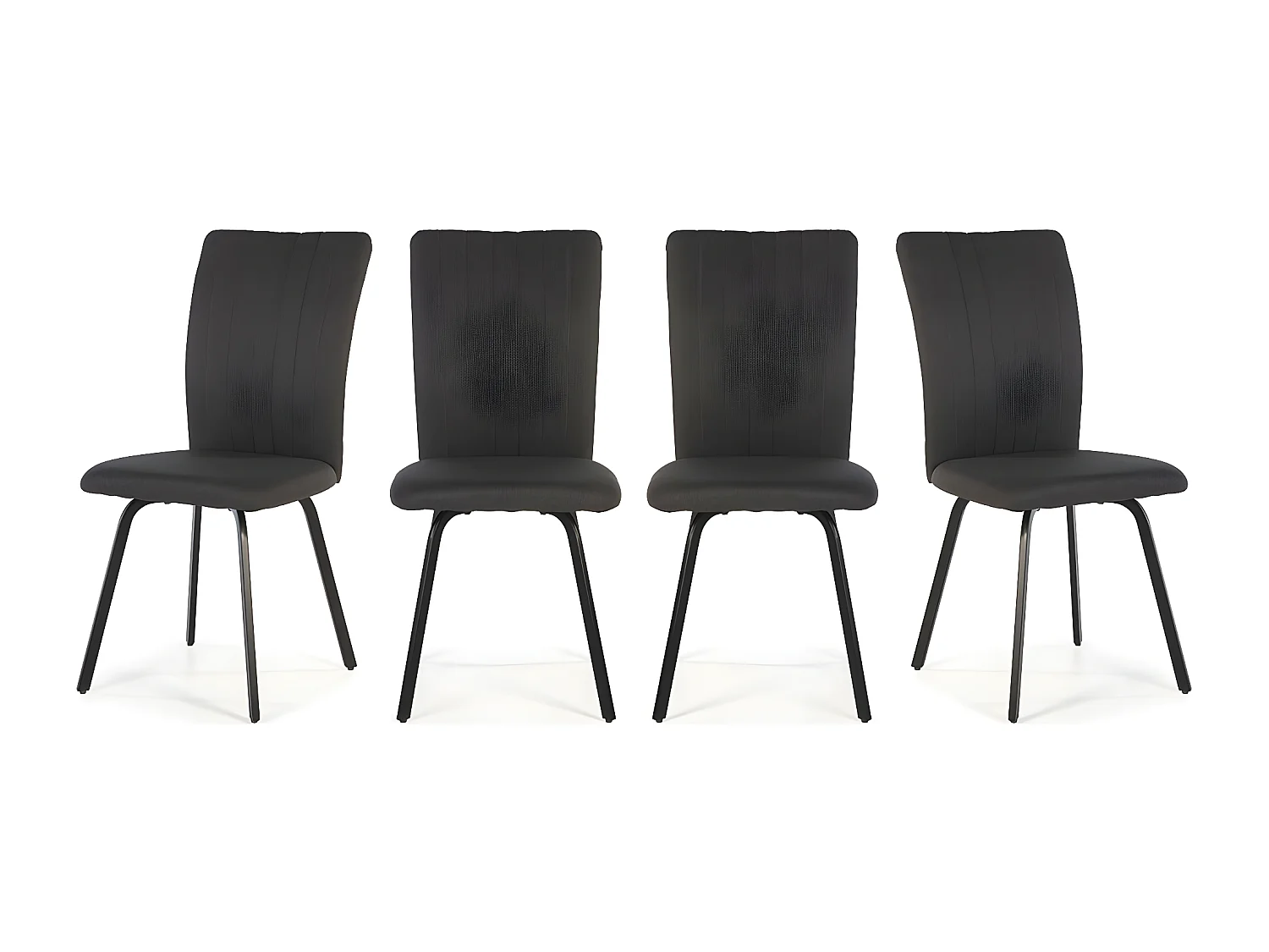 Lot de 4 chaises en tissu gris foncé - Lonni
