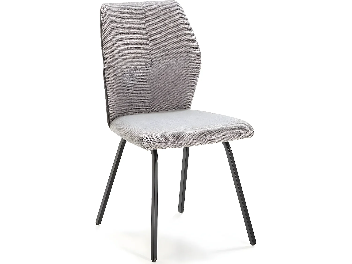 Lot de 4 chaises en tissu gris clair et simili - Garance