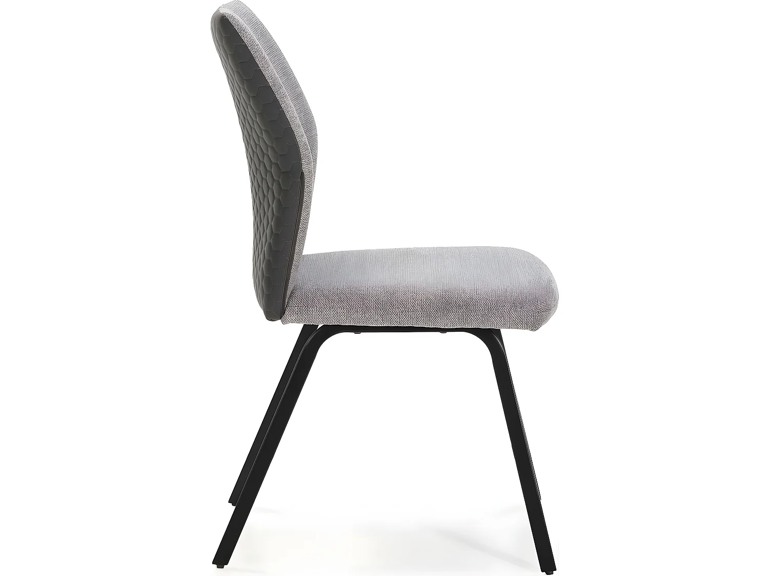 Lot de 4 chaises en tissu gris clair et simili - Garance