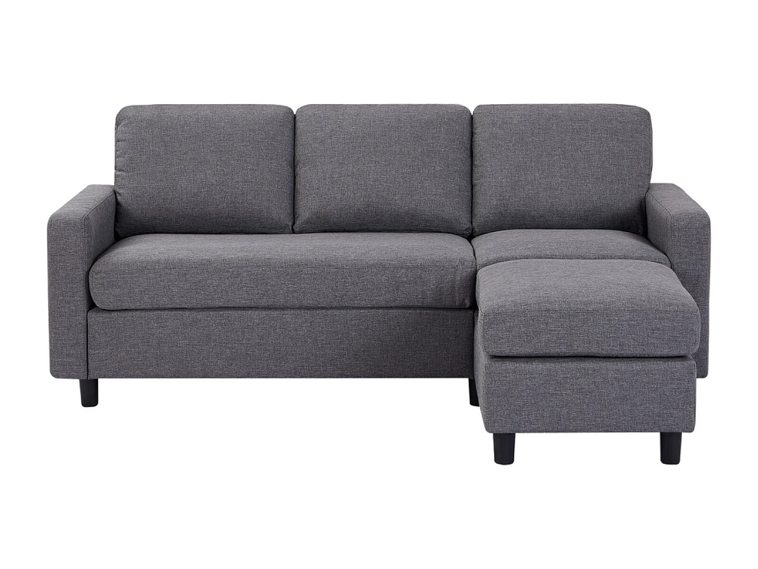 Canapé 3 places + 1 pouf modulable tissu gris CORK