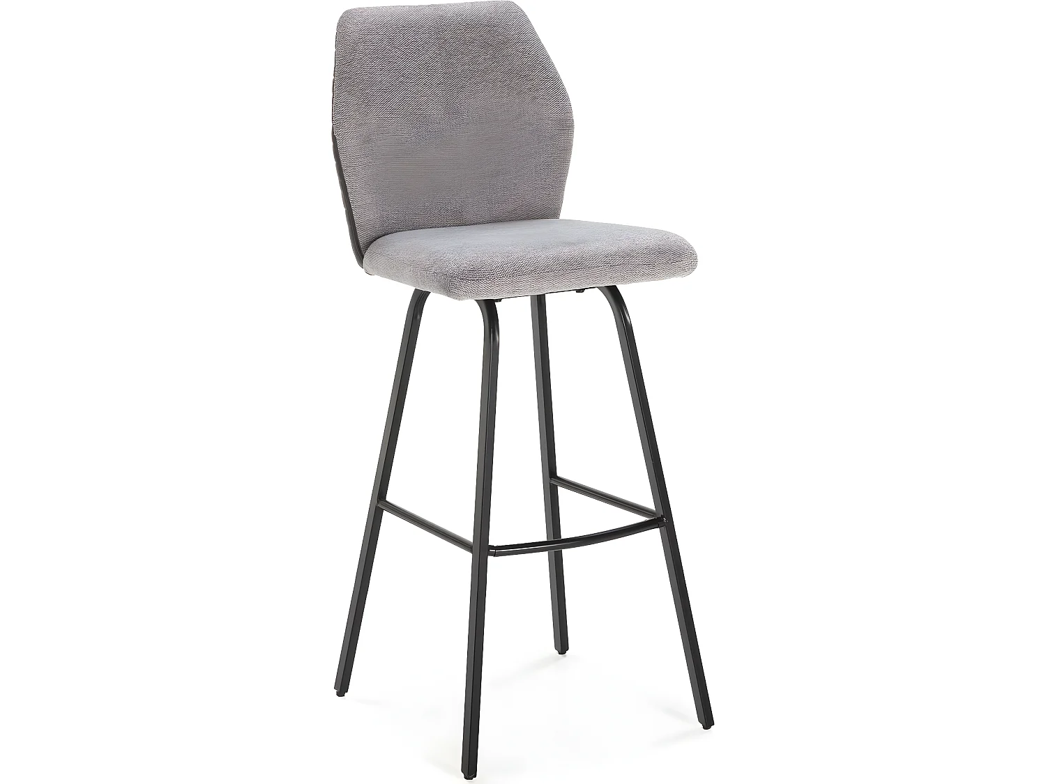 Lot de 2 tabourets de bar en tissu gris clair et simili 75 cm - Garance