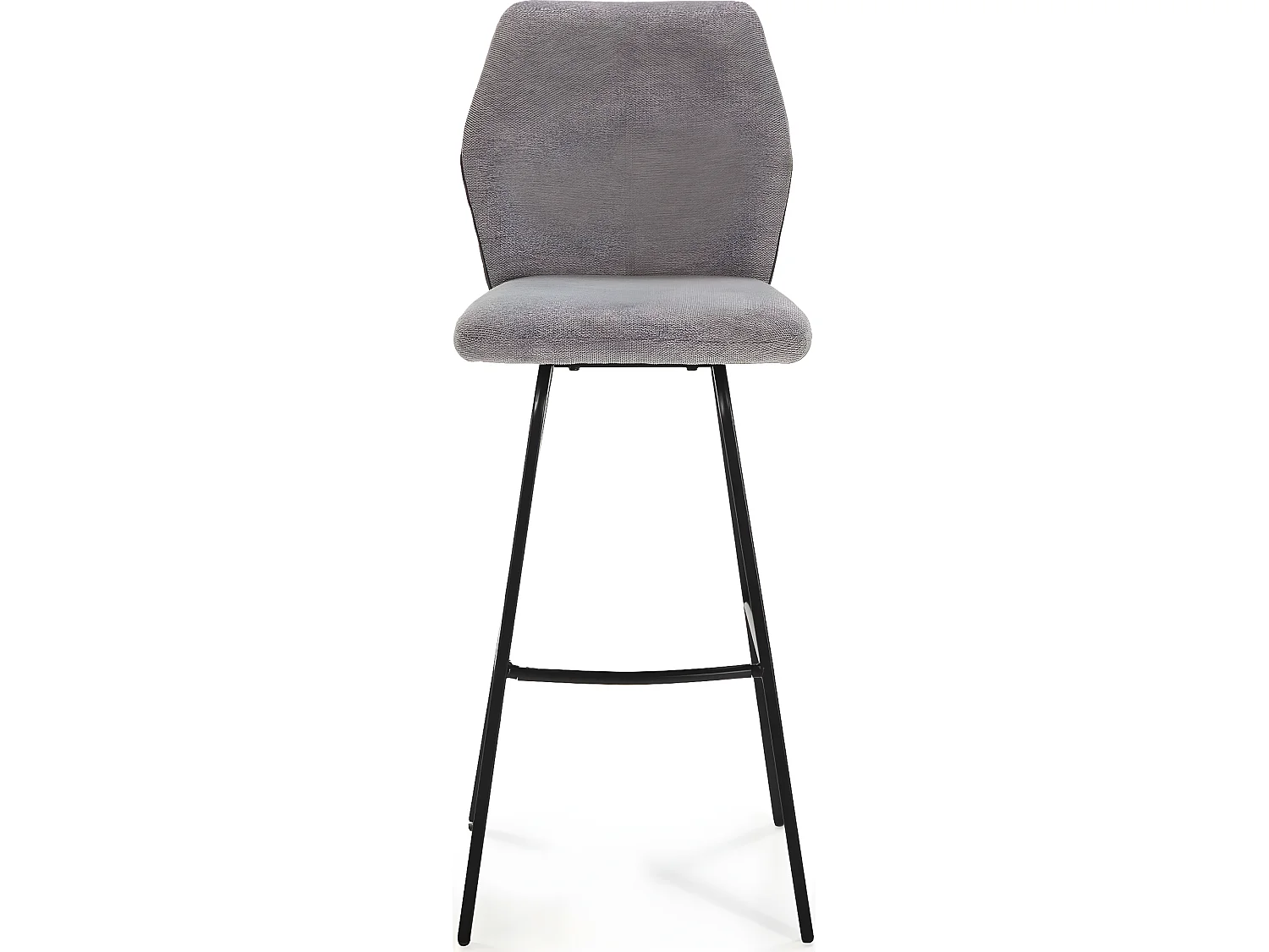 Lot de 2 tabourets de bar en tissu gris clair et simili 75 cm - Garance