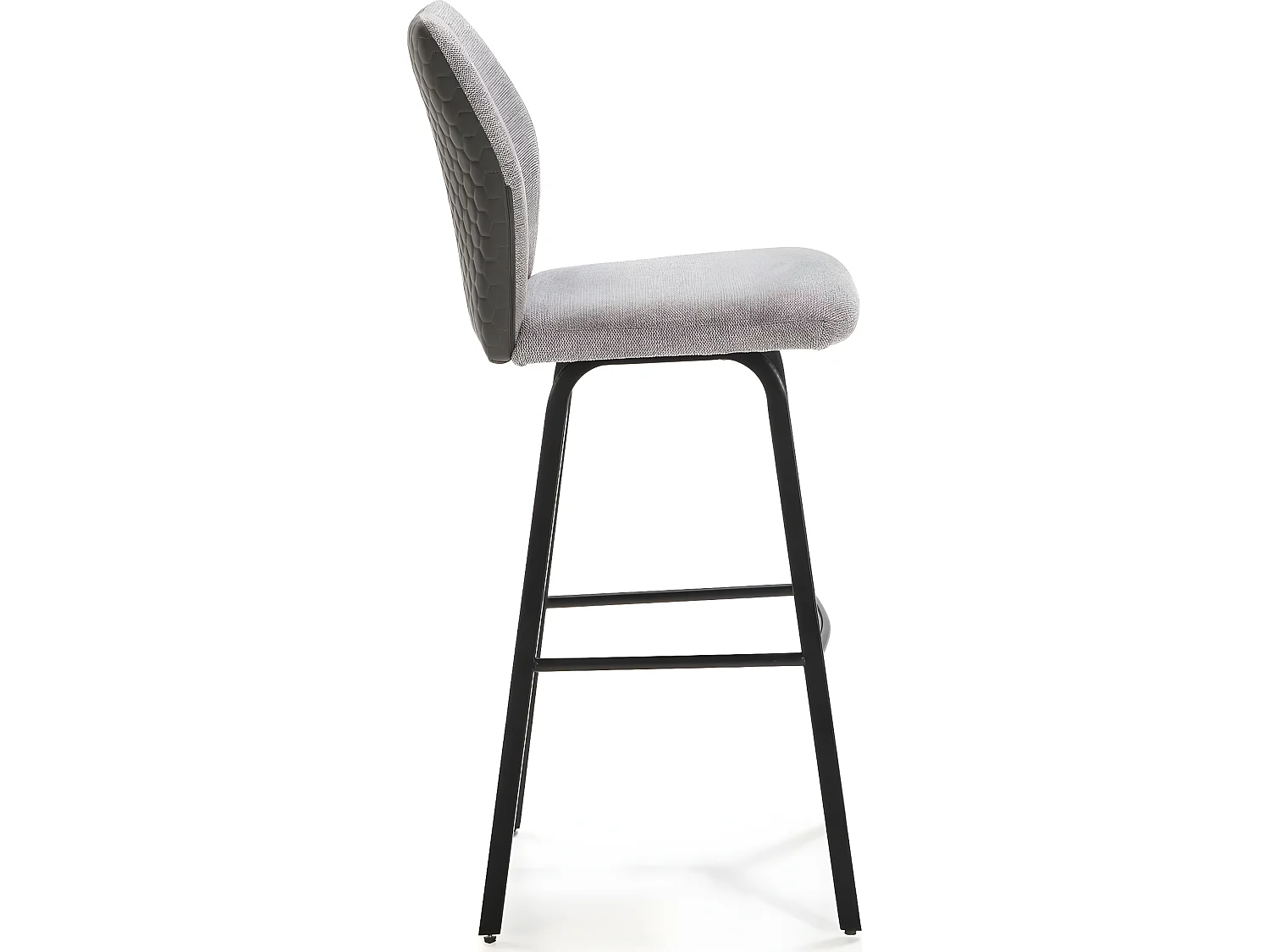 Lot de 2 tabourets de bar en tissu gris clair et simili 75 cm - Garance