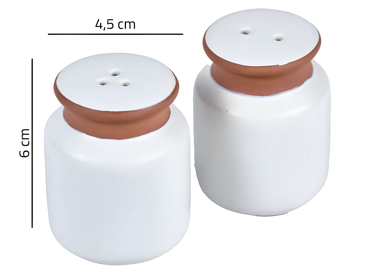 Set salière et poivrière en grès blanc H. 6 cm - SEILO 0200