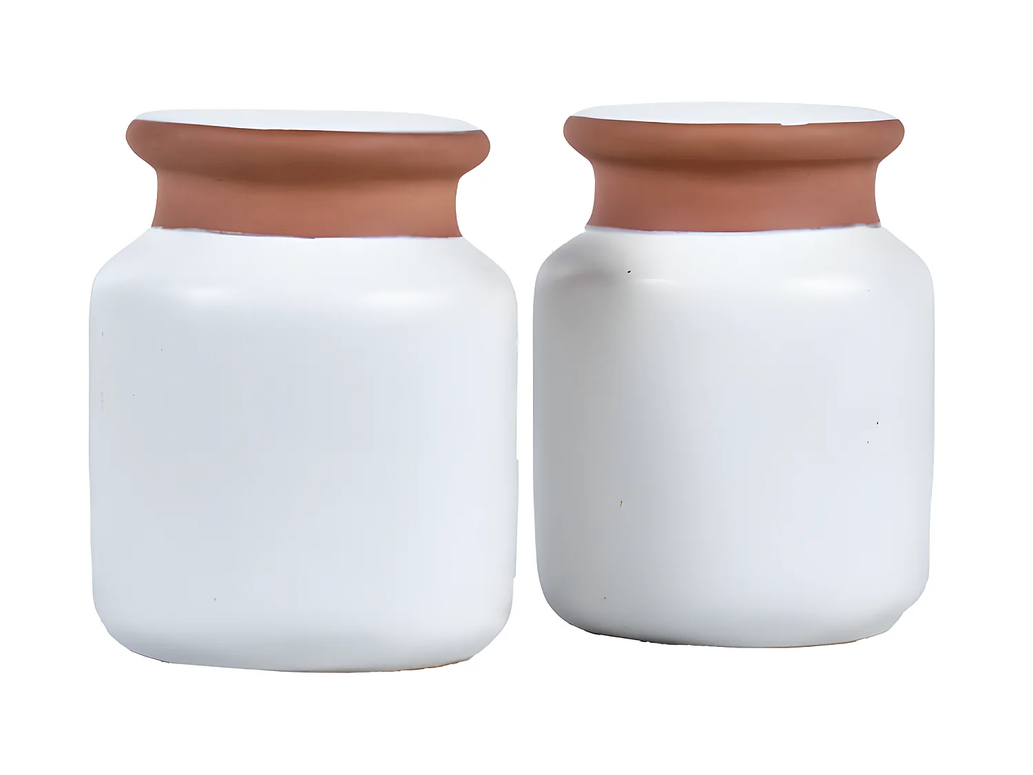 Set salière et poivrière en grès blanc H. 6 cm - SEILO 0200