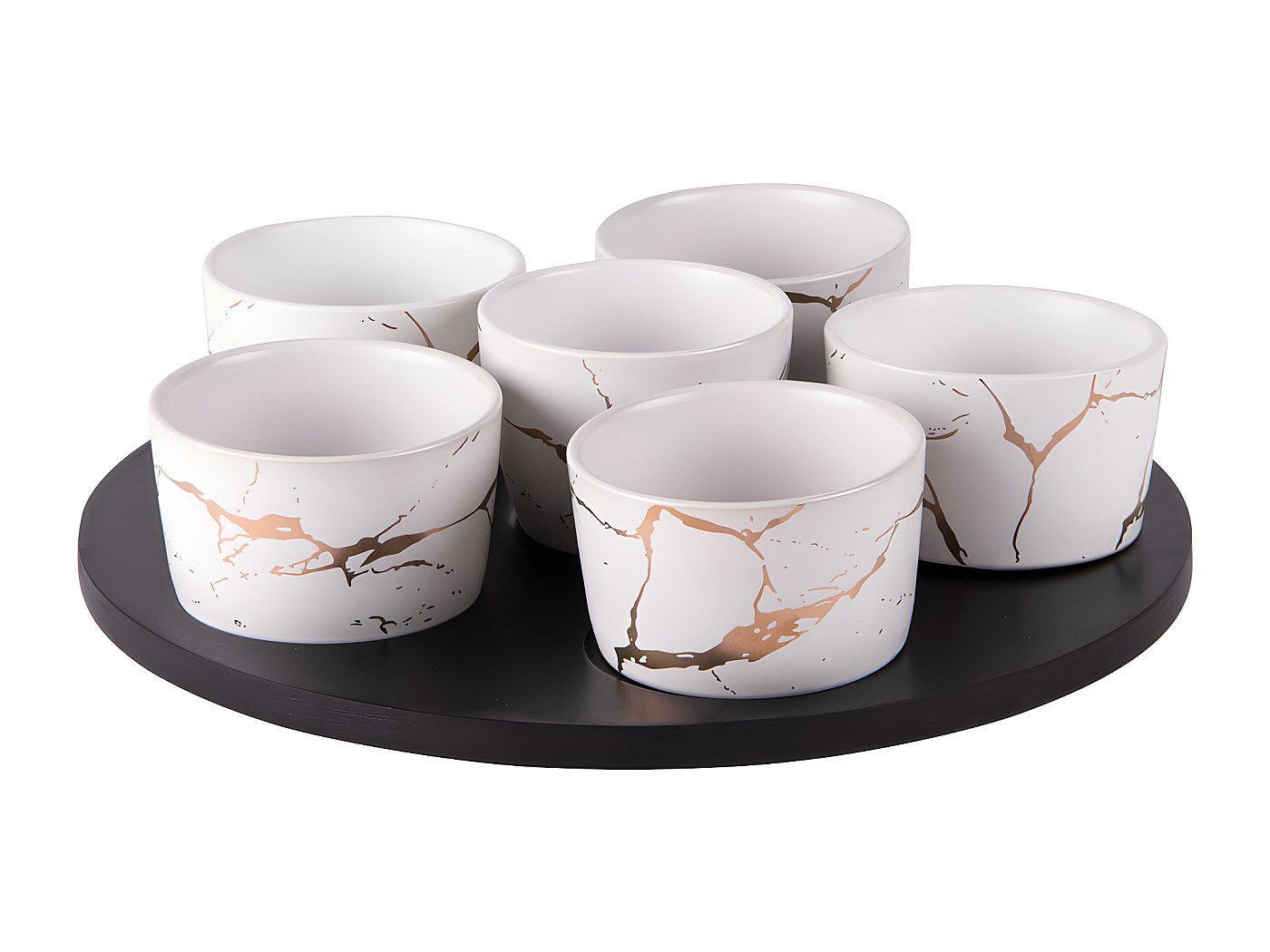 Service Apéritif 6 Pièces 33 Cm Blanc En Céramique | Maisons Du Monde