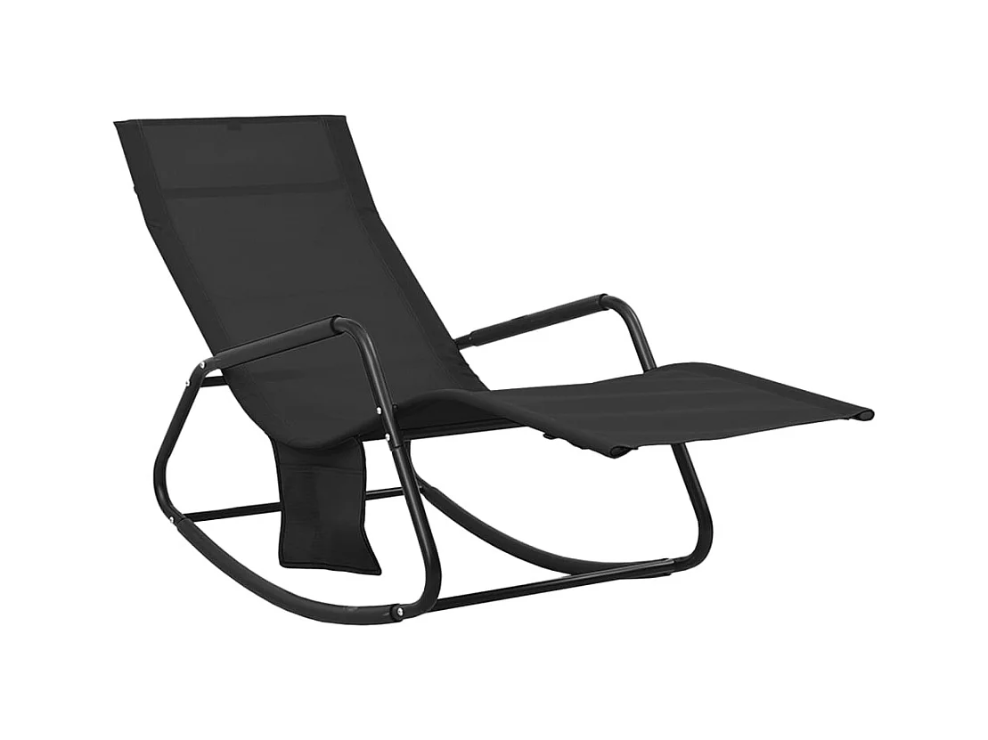 Transat chaise longue bain noire 145 x 57 x 83 cm 02_0012246